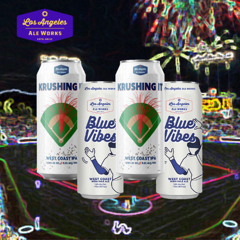 【Blue & Krushing 応援セット】LA Ale Works クラフトビール4本セット|大谷翔平 背番号17 ドジャースファン必見 Krushing It IPA × Blue Vibes 2|ワールドシリーズ応援