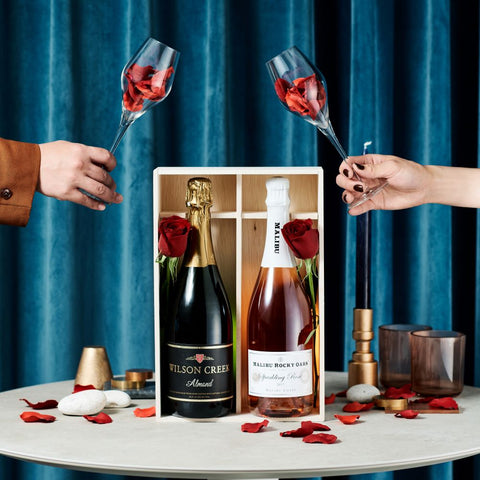 【愛を誓うダブルスパークリングワイン】薔薇BOX / Double Sparkling  Wine Rose Box